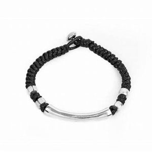 Silver and black adjustable bracelet.